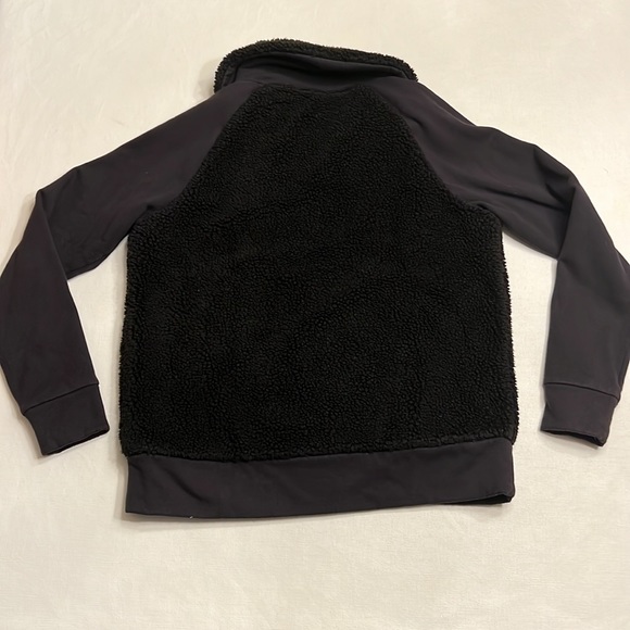 🟡 Athleta Range Sherpa Full Zip Jacket In Black - Picture 6 of 11
